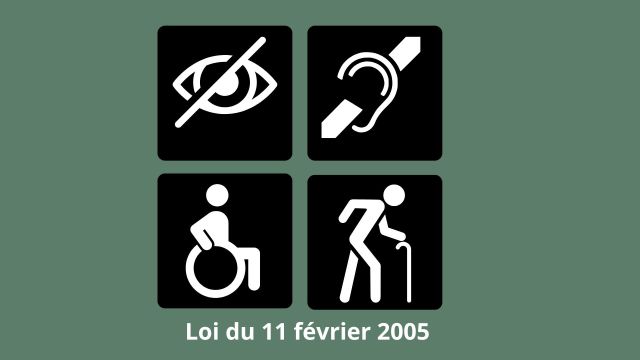 la déficience visuelle, auditive et la mobilité réduite sont représentés.