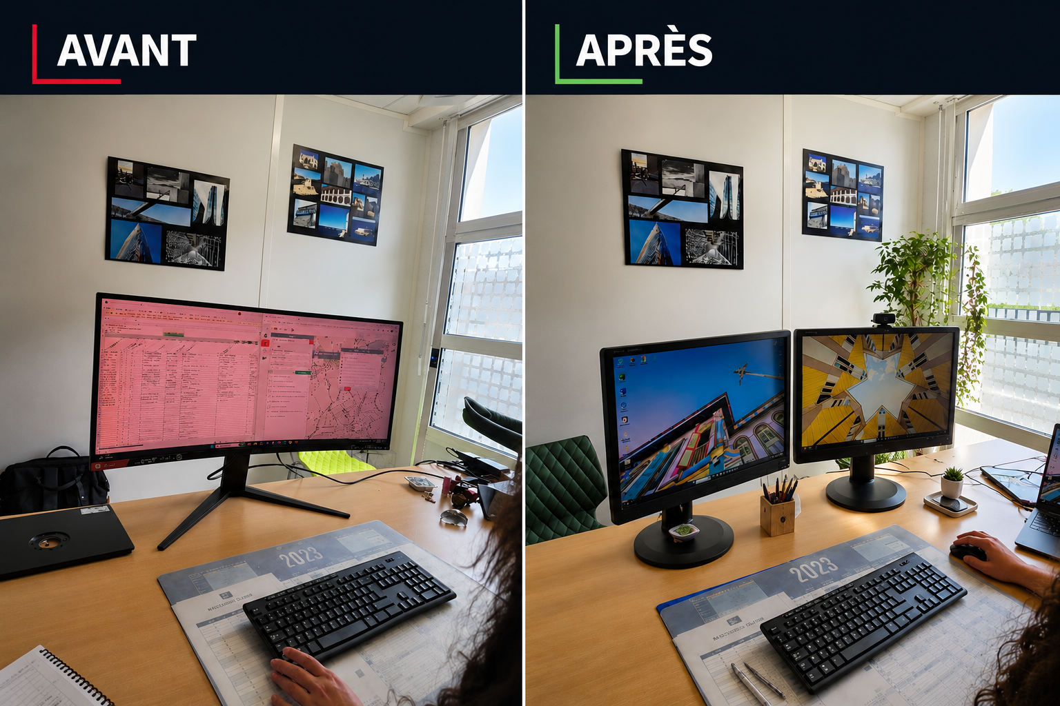 Bureau avant/après