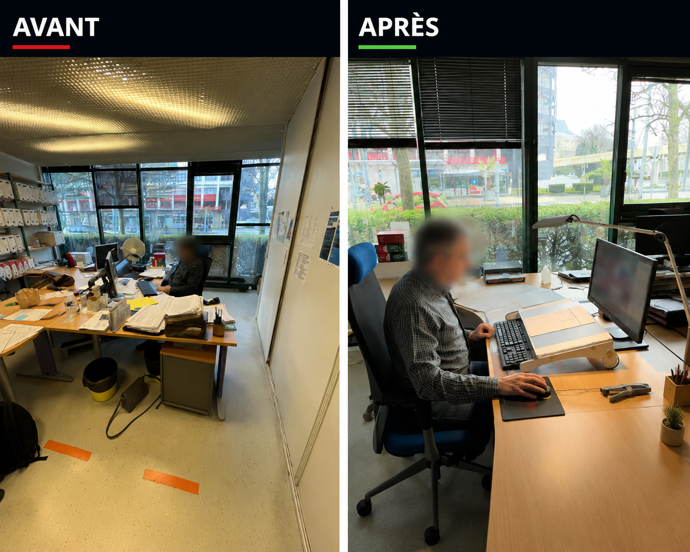 Bureau avant/après