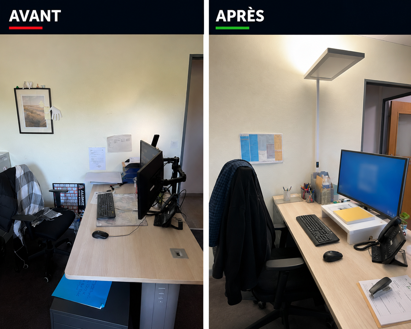Bureau avant/après